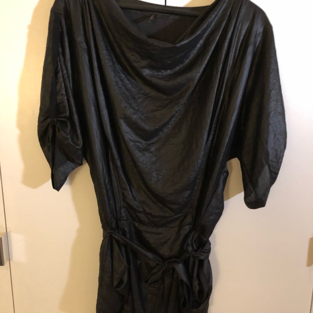 NWOT BCBGMAXAZRIA Drape Neck Sheen Dress - Picture 2 of 3